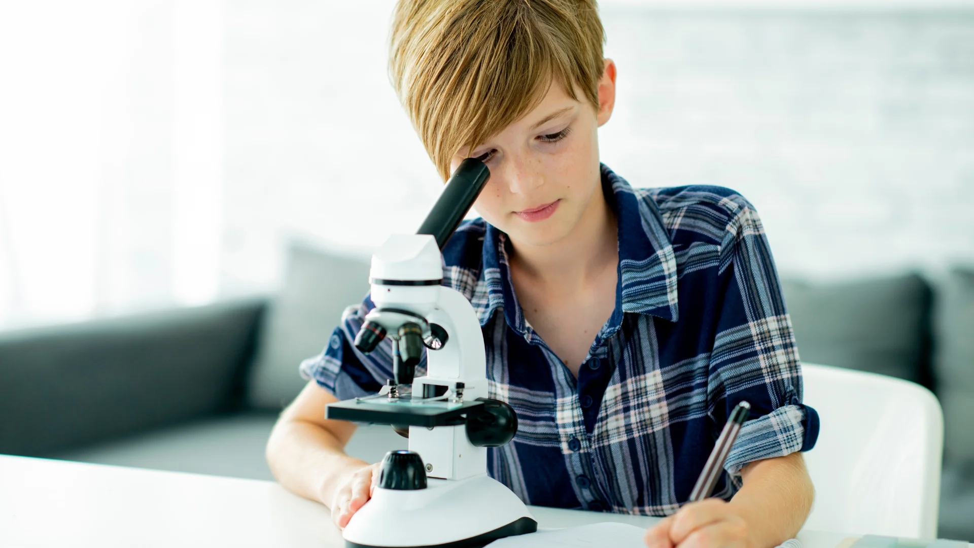 Student doing science lab activity in School