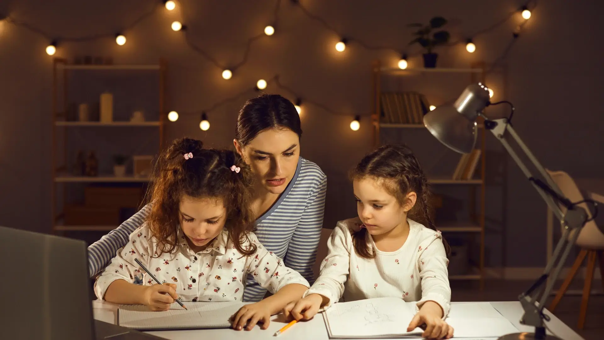 Students Search AI Homework Helper at Night
