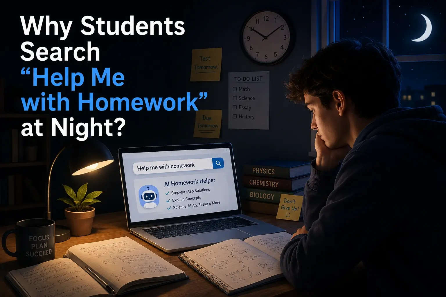 Why Students Search AI Homework Helper at Night | Homeworkify